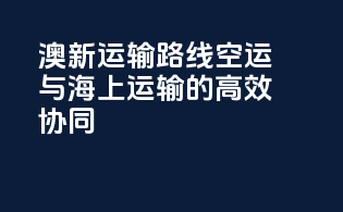 澳新运输路线：空运与海上运输的高效协同