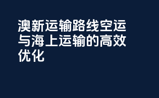 澳新运输路线：空运与海上运输的高效优化