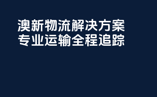 澳新物流解决方案：专业运输，全程追踪
