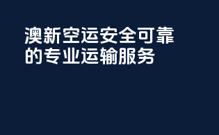 澳新空运：安全可靠的专业运输服务