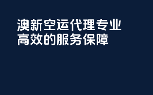 澳新空运代理：专业高效的服务保障