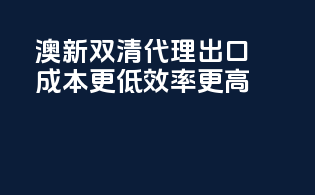 澳新双清代理，出口成本更低，效率更高！