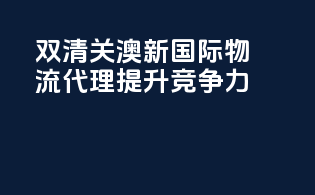 双清关，澳新国际物流代理，提升竞争力！