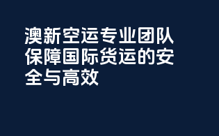澳新空运：专业团队保障国际货运的安全与高效