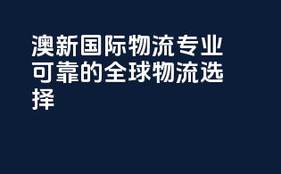 澳新国际物流：专业可靠的全球物流选择