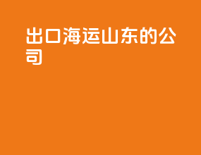 出口海运山东的公司