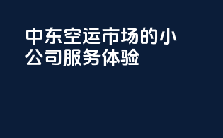 中东空运市场的小公司服务体验