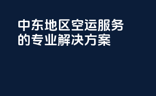 中东地区空运服务的专业解决方案