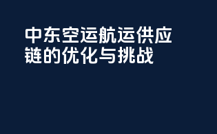 中东空运航运供应链的优化与挑战