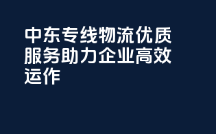 中东专线物流，优质服务助力企业高效运作