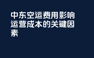 中东空运费用影响运营成本的关键因素