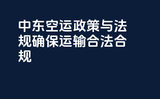 中东空运政策与法规：确保运输合法合规