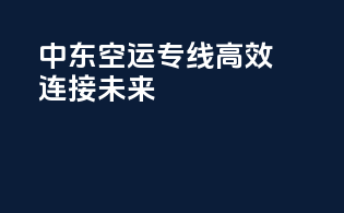 中东空运专线：高效连接未来