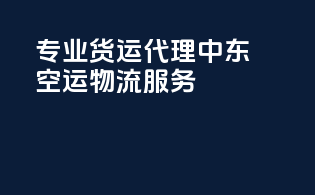 专业货运代理，中东空运物流服务
