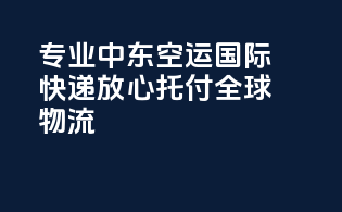 专业中东空运国际快递，放心托付全球物流