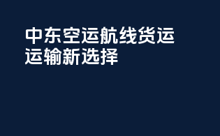 中东空运航线货运运输新选择