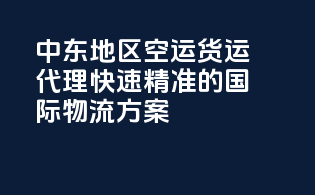 中东地区空运货运代理：快速精准的国际物流方案