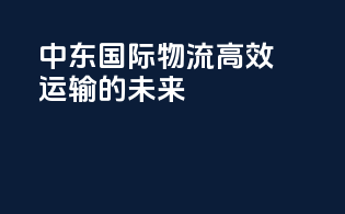 中东国际物流：高效运输的未来