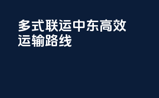 多式联运中东高效运输路线