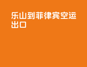 乐山到菲律宾空运出口