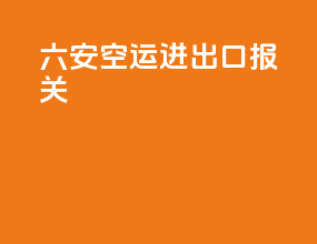 六安空运进出口报关
