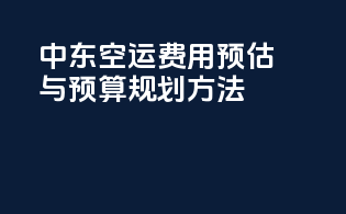 中东空运费用预估与预算规划方法