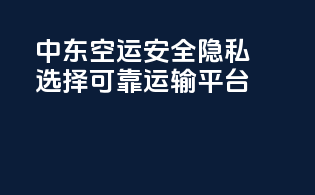中东空运安全隐私：选择可靠运输平台
