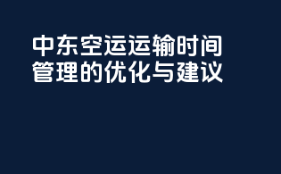 中东空运运输时间管理的优化与建议