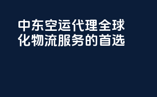 中东空运代理：全球化物流服务的首选