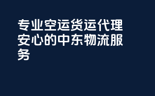 专业空运货运代理，安心的中东物流服务