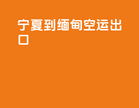 宁夏到缅甸空运出口