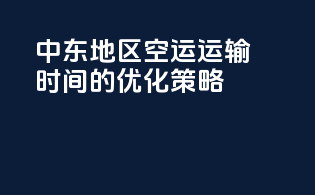 中东地区空运运输时间的优化策略
