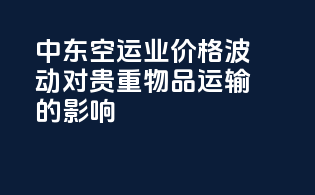 中东空运业：价格波动对贵重物品运输的影响