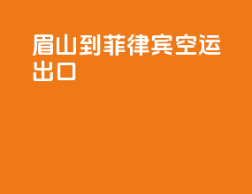 眉山到菲律宾空运出口