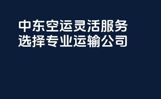 中东空运灵活服务：选择专业运输公司