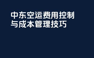 中东空运费用控制与成本管理技巧