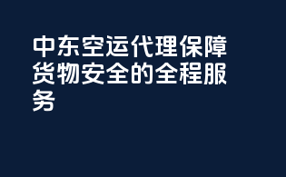 中东空运代理：保障货物安全的全程服务