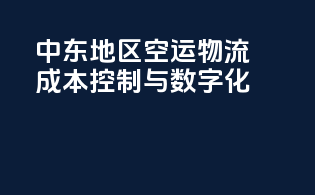 中东地区空运物流成本控制与数字化
