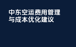 中东空运费用管理与成本优化建议