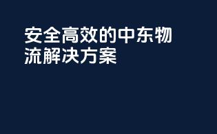 安全高效的中东物流解决方案