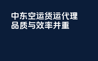 中东空运货运代理，品质与效率并重