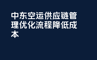 中东空运供应链管理：优化流程，降低成本