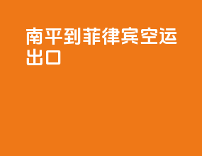 南平到菲律宾空运出口