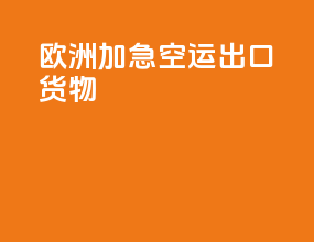 欧洲加急空运出口货物