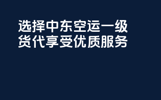 选择中东空运一级货代，享受优质服务