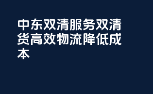 中东双清服务，双清货，高效物流，降低成本