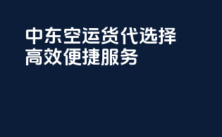 中东空运货代选择，高效便捷服务
