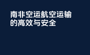 南非空运：航空运输的高效与安全