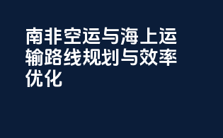 南非空运与海上运输路线规划与效率优化