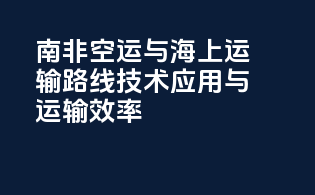 南非空运与海上运输路线：技术应用与运输效率